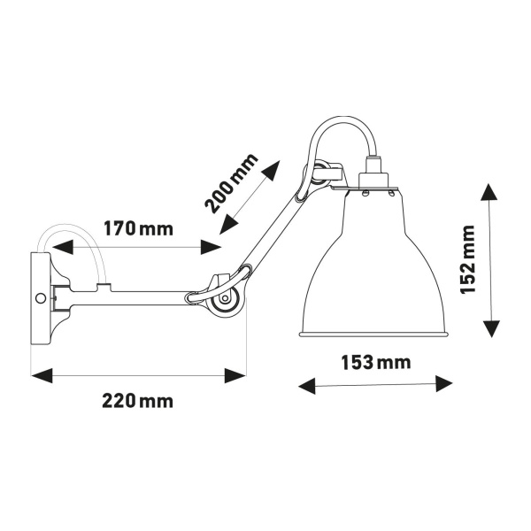 Lampe Gras No204 Enkel BL/BL - Bilde 2