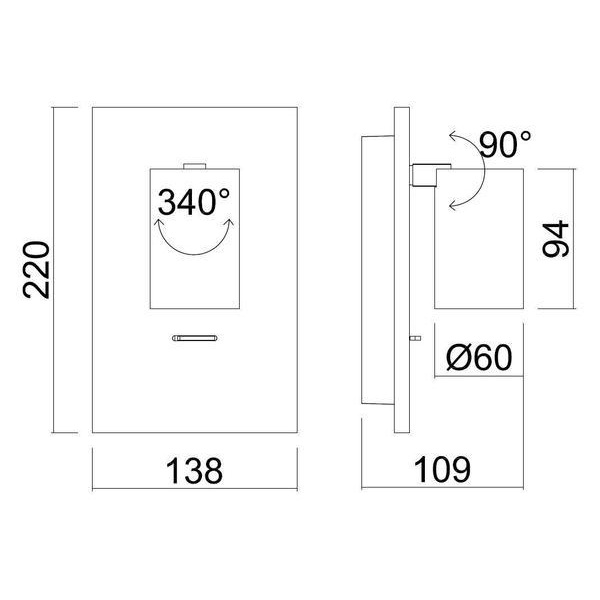 OZ K1 vegglampe Sort GU10 og USB-C - Bilde 2