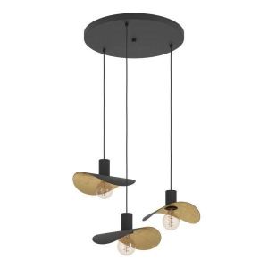 Saceda Pendel 3 Sort-Messing