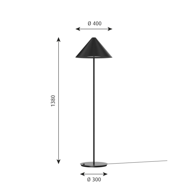 Keglen 400 Gulvlampe DTW Sort - Bilde 2