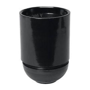 Lampeholder E27 Sort u/gjenger
