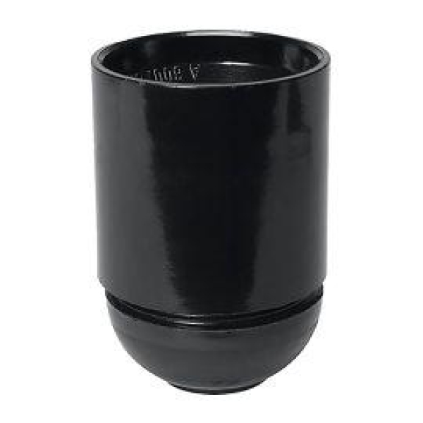 Lampeholder E27 Sort u/gjenger