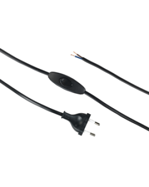 Lampettledning 2,5 meter med bryter og støpsel