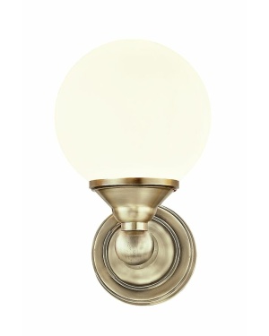 Lugano Antikk Messing Hvit Vegglampe