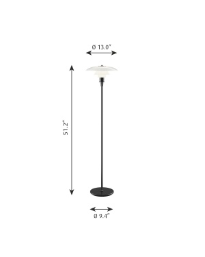 PH 3½-2½ FLOOR GLASS 70W BLK PVD CL. II