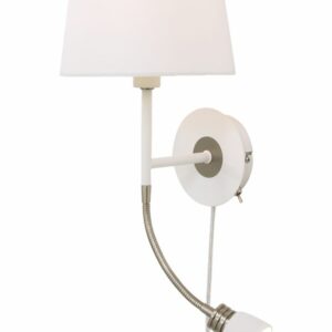 Eketorp med lesearm Hvit Vegglampe