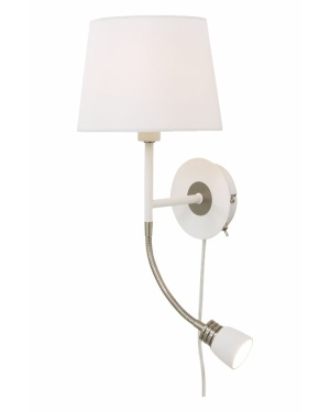 Eketorp med lesearm Hvit Vegglampe