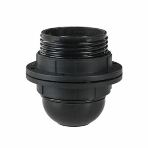 Lampeholder E27 Sort m/gjenger og skjermring