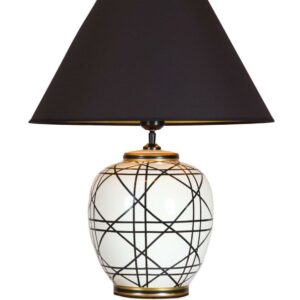 New York Bordlampe Svart-hvit ink. skjerm 45 cm