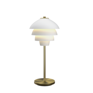 VALENCIA bordlampe matt hvit/messing, G9