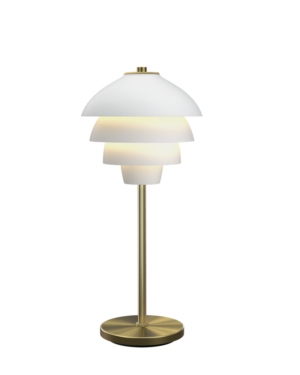 VALENCIA bordlampe matt hvit/messing, G9