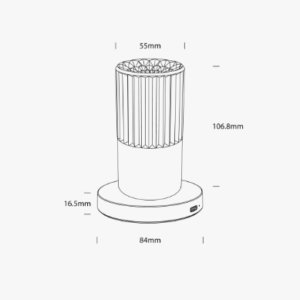 Ding H10 CS oppladbar bordlampe, jetsvart (med ladebase)
