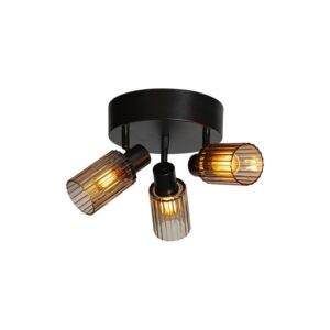 KIERA plafond med 3 glasskjermer i amber – Cottex